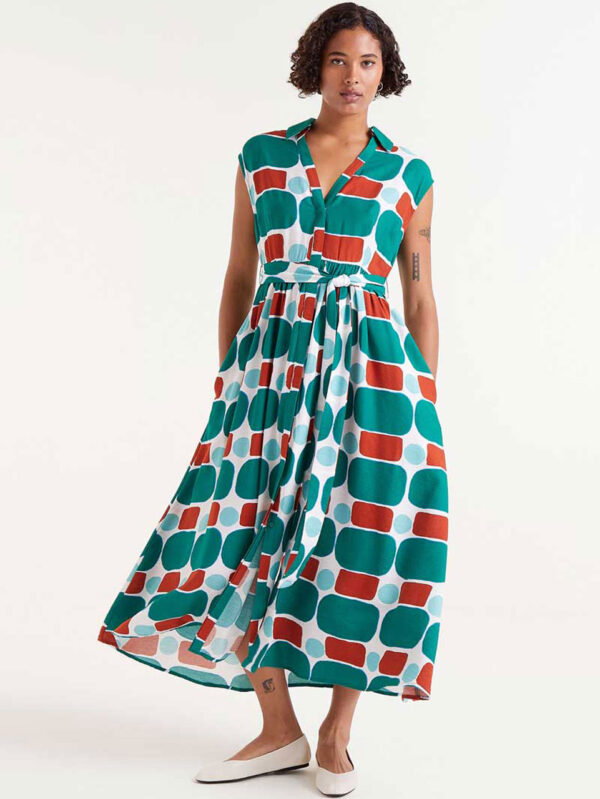 Compania Fantastica Pepper Mint Printed Long Dress