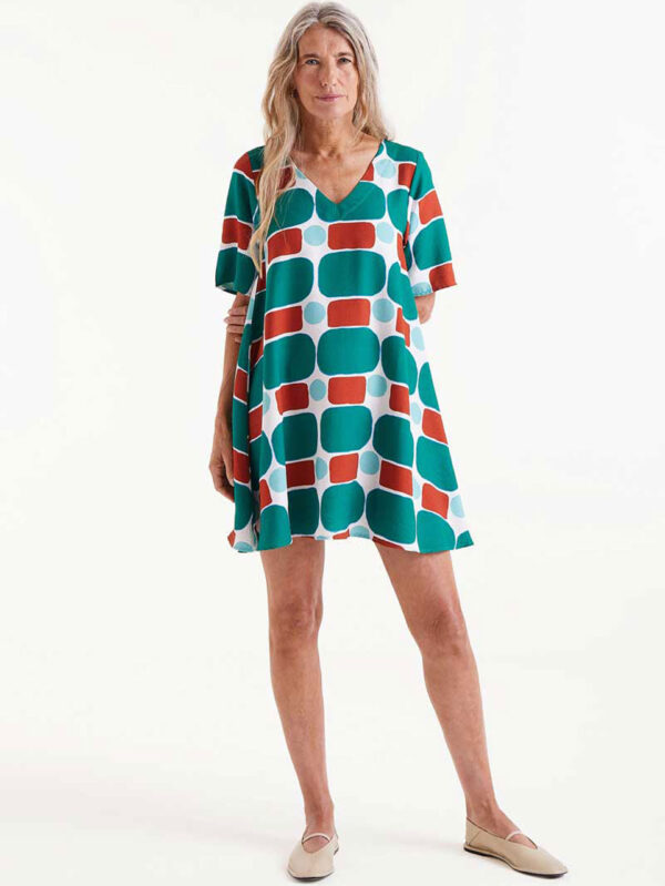 Compania Fantastica Pepper Mint Printed Short Dress