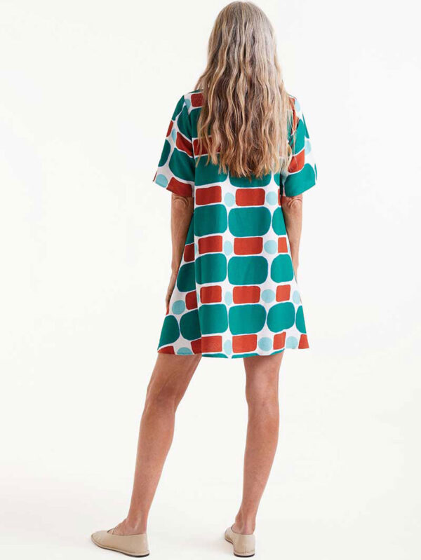 Compania Fantastica Pepper Mint Printed Short Dress