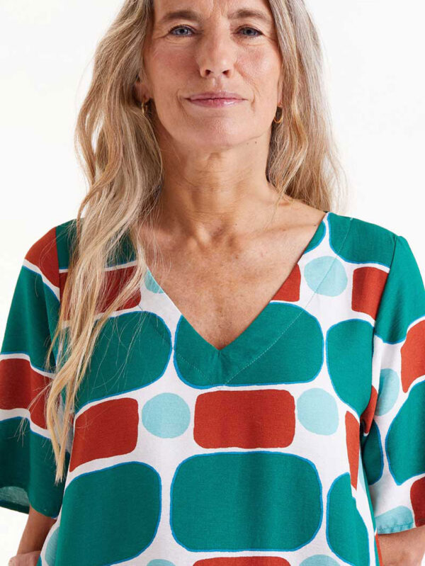Compania Fantastica Pepper Mint Printed Short Dress