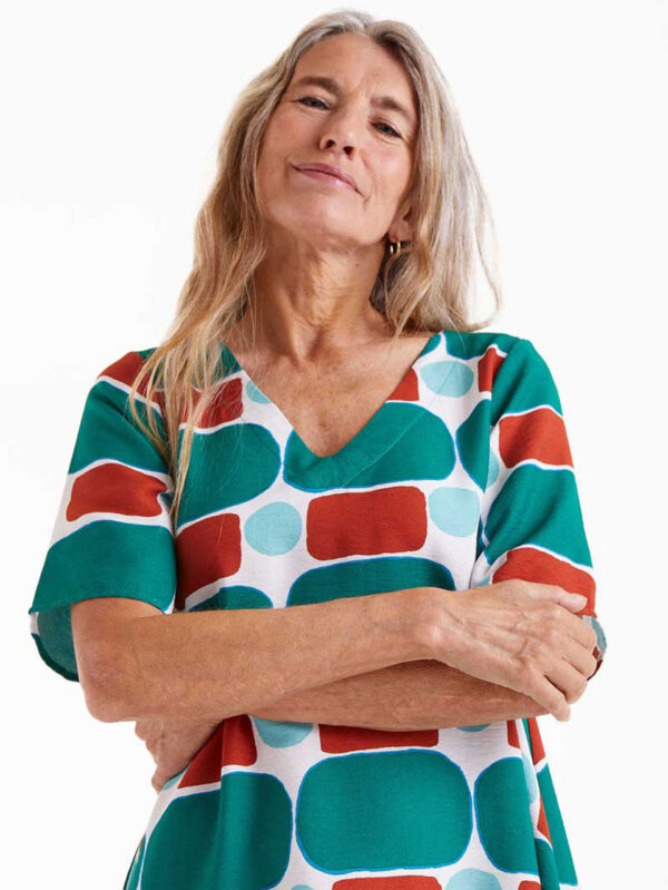 Compania Fantastica Pepper Mint Printed Short Dress