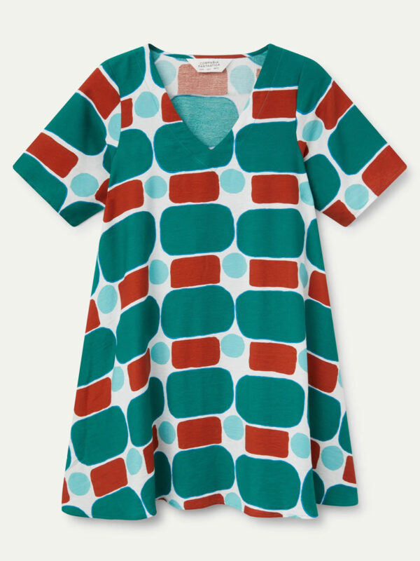 Compania Fantastica Pepper Mint Printed Short Dress