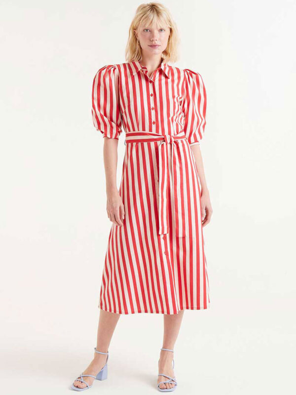 Compania Fantastica Red Striped Dress