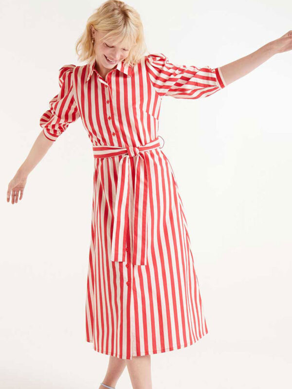 Compania Fantastica Red Striped Dress