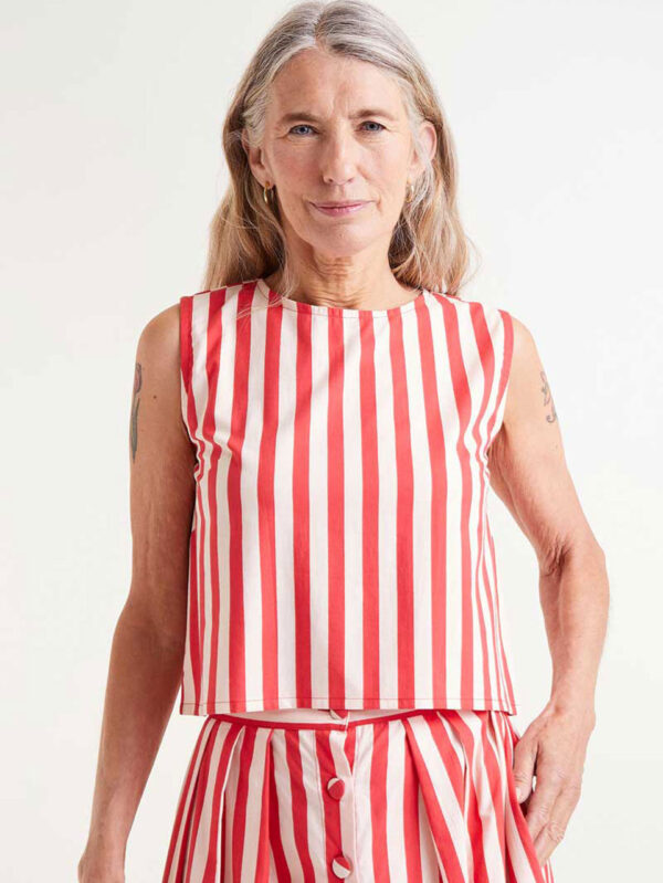 Compania Fantastica Red Striped Top