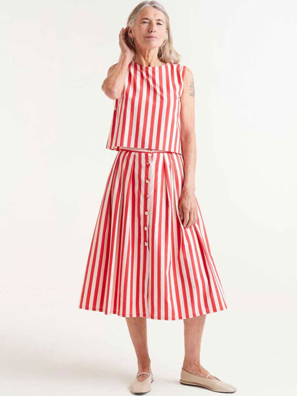 Compania Fantastica Red Striped Top