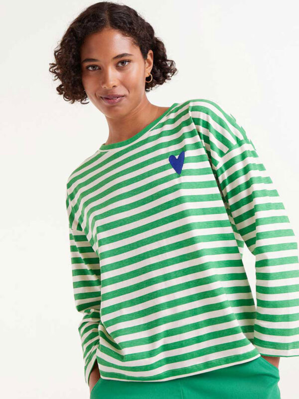 Compania Fantastica Green Striped Top