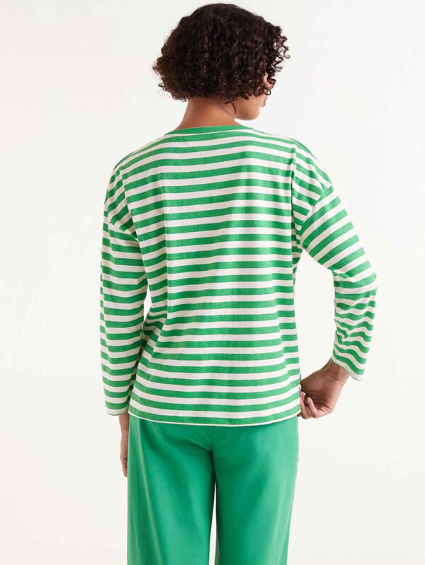 Compania Fantastica Green Striped Top