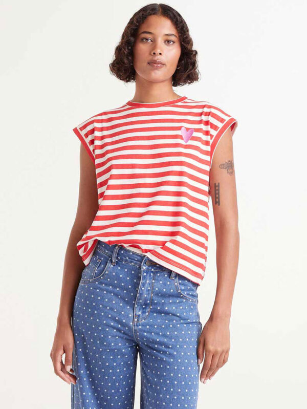 Compania Fantastica Striped Top Red