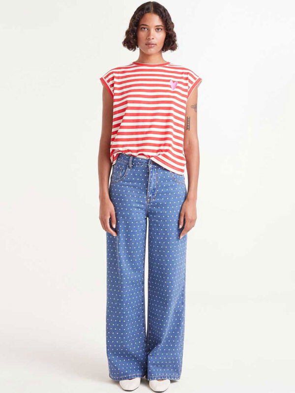 Compania Fantastica Striped Top Red - Image 6