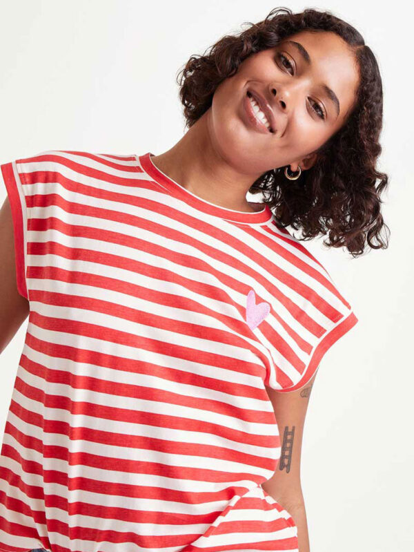 Compania Fantastica Striped Top Red