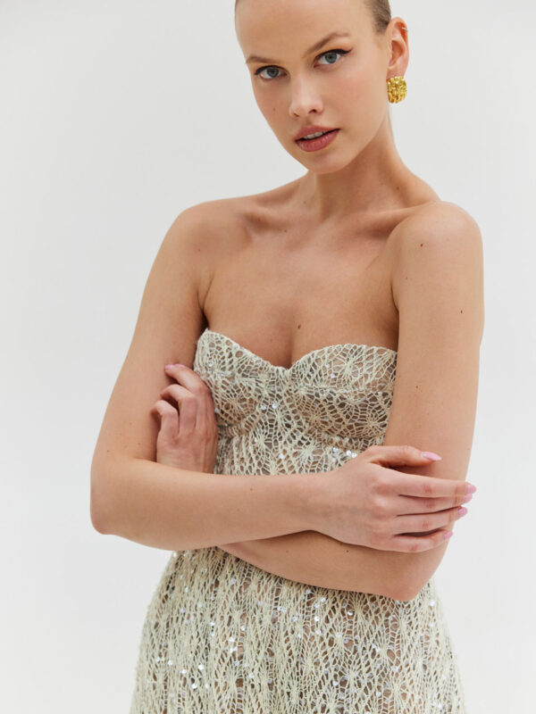 Hemithea Crystal Dress Taupe