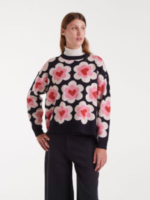 Compania Fantastica Jacquard Knit Sweater SweetHeart Print