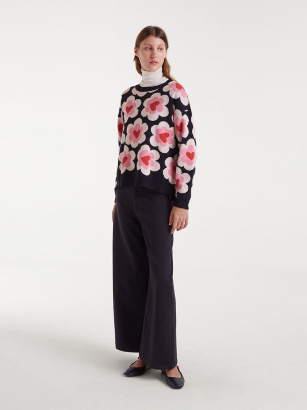 Compania Fantastica Jacquard Knit Sweater SweetHeart Print