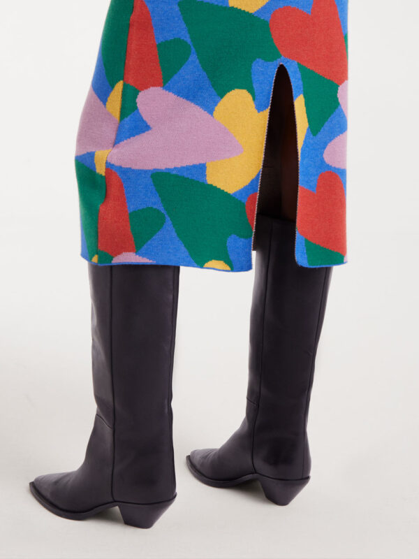 Compania Fantastica Knitted Midi Skirt with Cupid Print