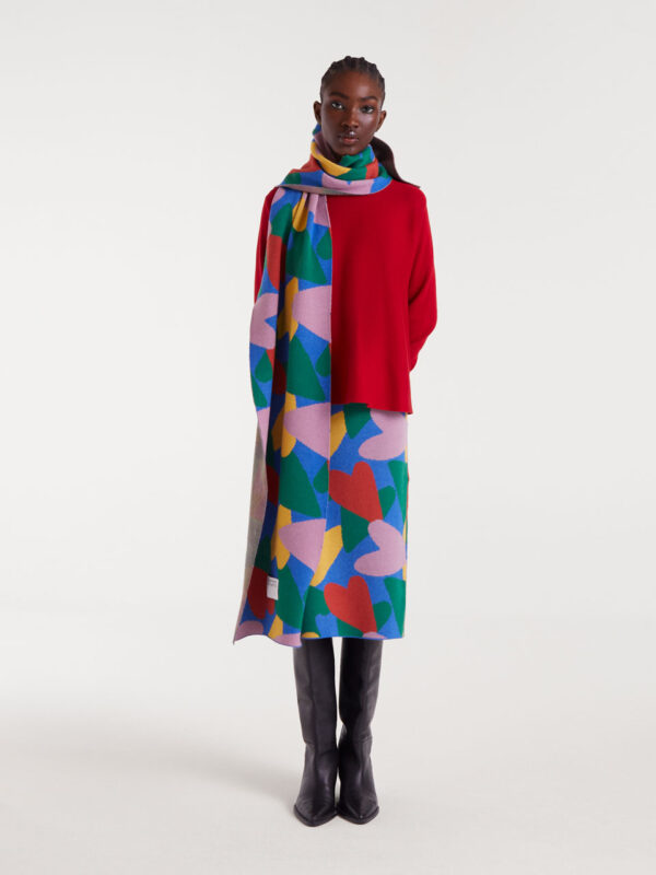 Compania Fantastica Knitted Midi Skirt with Cupid Print