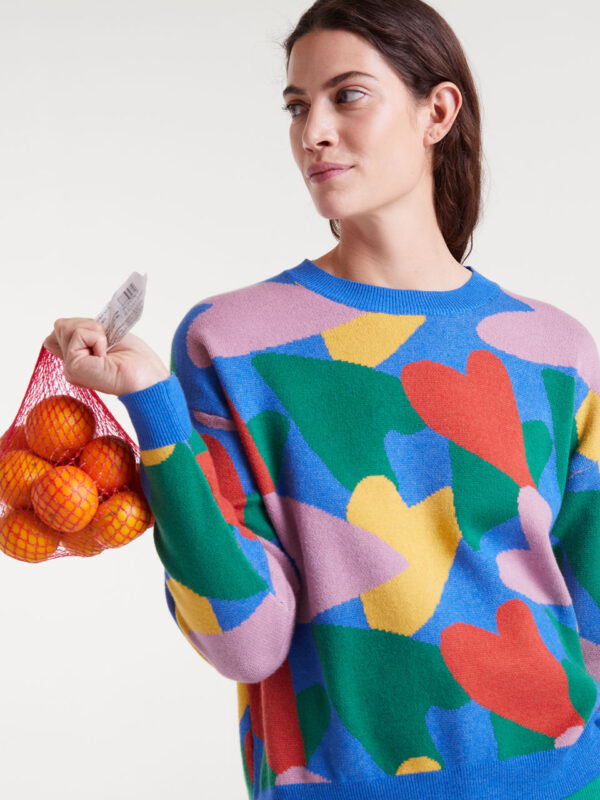 Compania Fantastica Jacquard Knit Sweater with Cupid Print