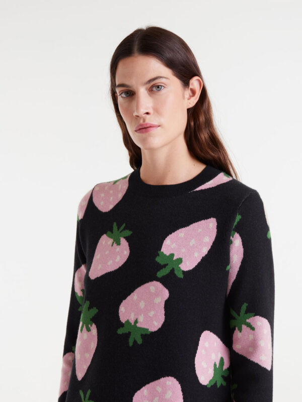 Compania Fantastica Jacquard Knit Dress with Morango Print