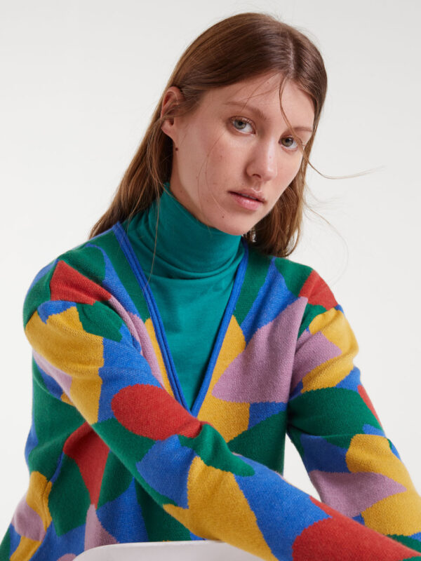 Compania Fantastica Jacquard Cardigan with Cupid Print