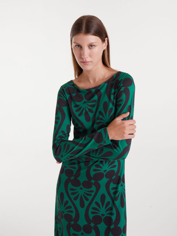 Compania Fantastica Long Dress with Baroque Print