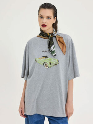Hemithea Cheetah T-shirt Retro Car Grey