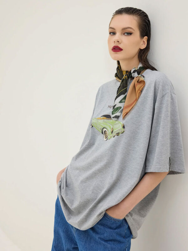 Hemithea Cheetah T-shirt Retro Car Grey