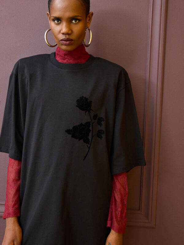 Hemithea Sahara Flower T-shirt Black