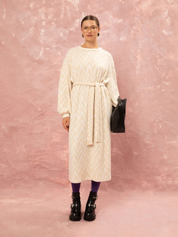 We are Knitted Oversized Dress Beige