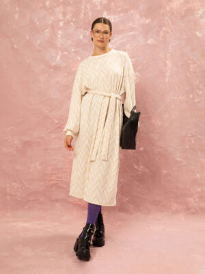 We are Knitted Oversized Dress Beige