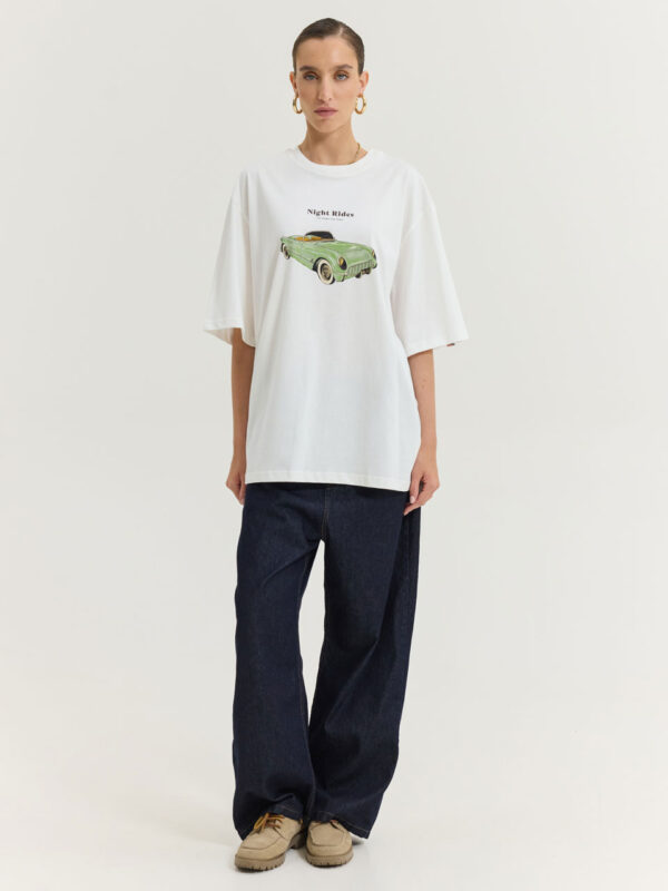 Hemithea Cheetah T-shirt Retro Car Off-White