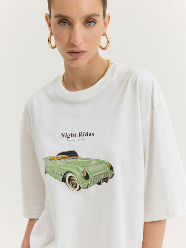 Hemithea Cheetah T-shirt Retro Car Off-White