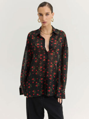 Hemithea Heather Shirt Hidden Rose Black