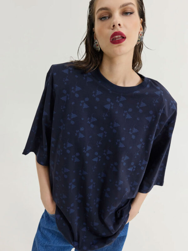 Hemithea Sahara Flower T-shirt Dark Blue