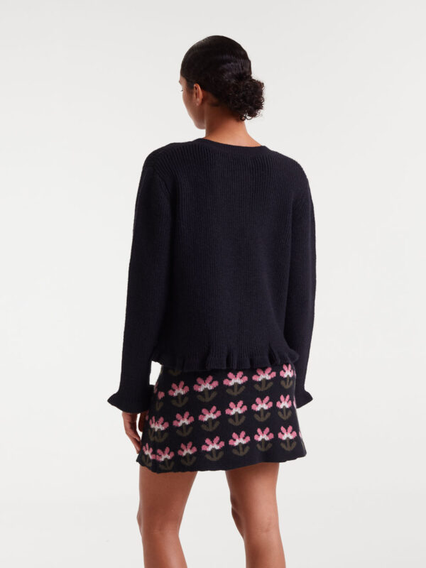 Compania Fantastica Black Knit Cardigan with Heart Detail - Image 3