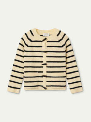 Compania Fantastica Black and White Striped Knit Cardigan