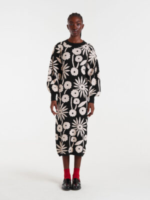 Compania Fantastica Tofu Print Jacquard Midi Dress
