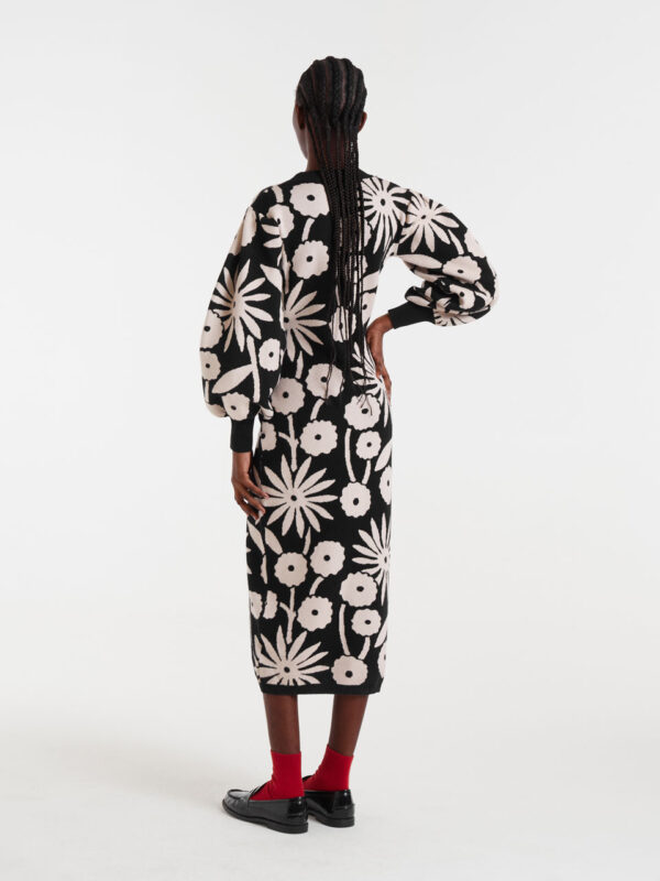 Compania Fantastica Tofu Print Jacquard Midi Dress