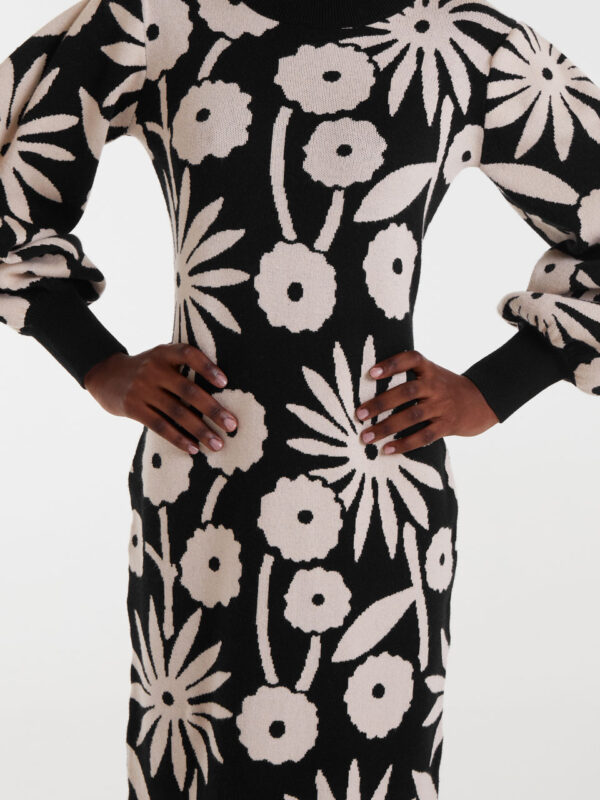 Compania Fantastica Tofu Print Jacquard Midi Dress