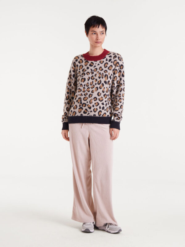 Compania Fantastica Leopard Print Jacquard Sweater
