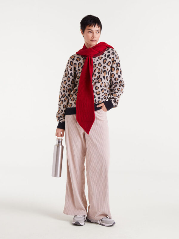 Compania Fantastica Leopard Print Jacquard Sweater