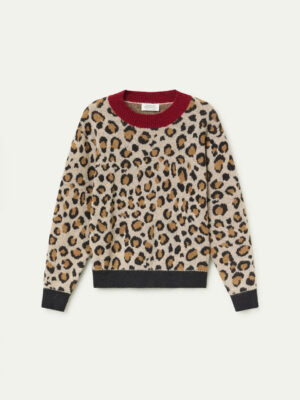 Compania Fantastica Leopard Print Jacquard Sweater