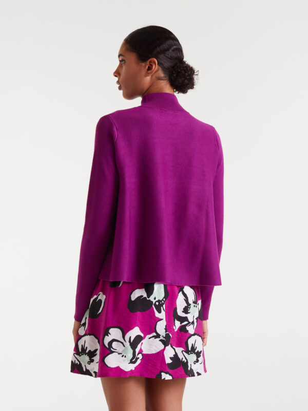 Compania Fantastica Magenta Flared Neck Sweater