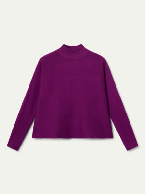 Compania Fantastica Magenta Flared Neck Sweater