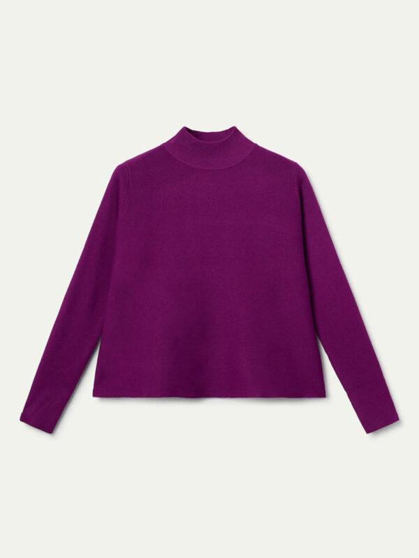 Compania Fantastica Magenta Flared Neck Sweater