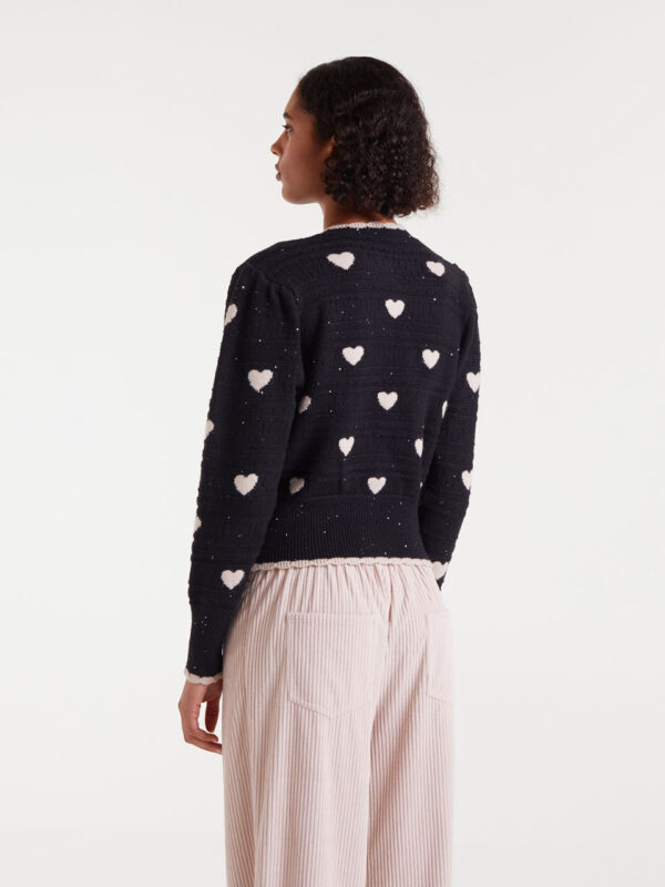 Compania Fantastica Jacquard Cardigan with Hearts