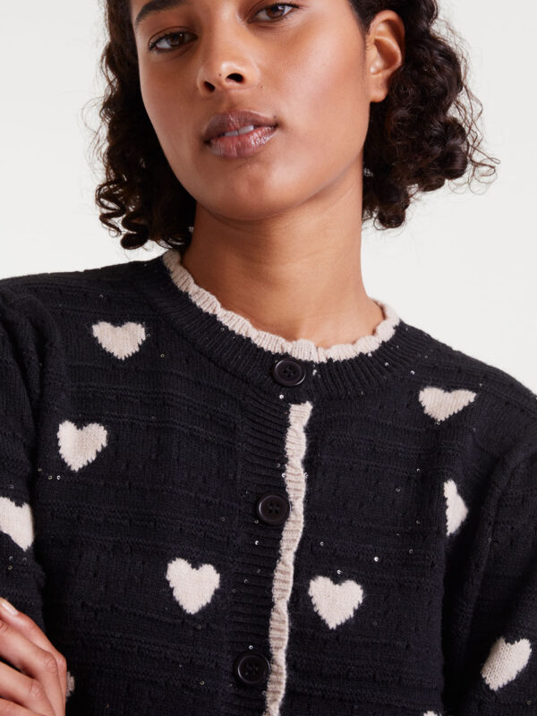Compania Fantastica Jacquard Cardigan with Hearts