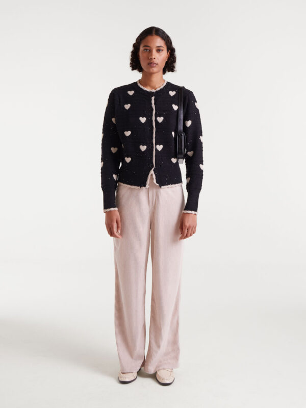 Compania Fantastica Jacquard Cardigan with Hearts