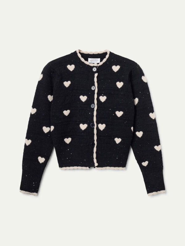 Compania Fantastica Jacquard Cardigan with Hearts