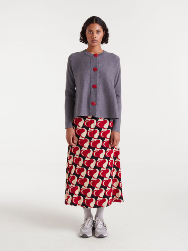 Compania Fantastica Grey Flared Knit Cardigan