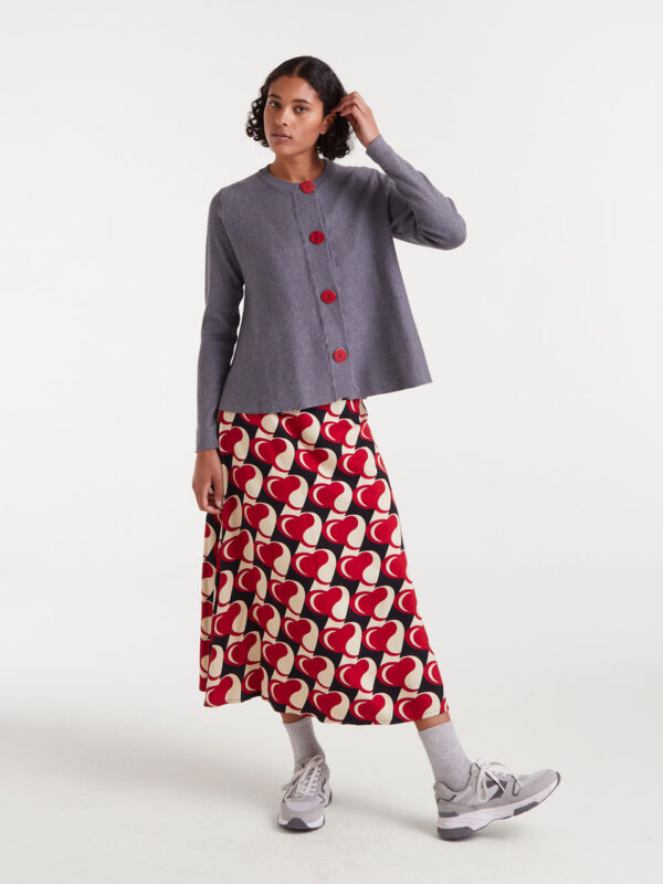 Compania Fantastica Grey Flared Knit Cardigan